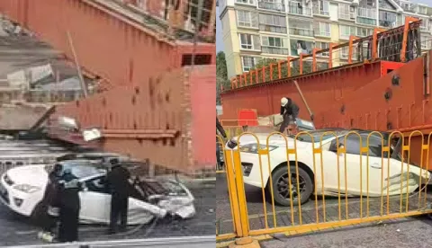 武汉龙门吊倒塌